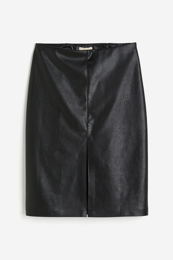 H&M Coated Pencil Skirt Black
