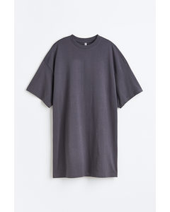 Oversized T-shirtkjole Mørkegrå