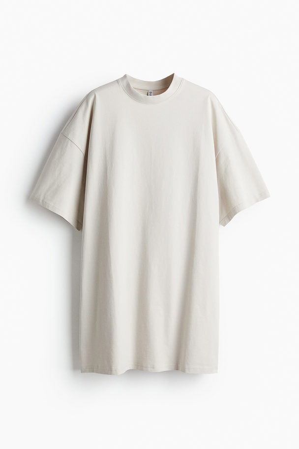 H&M Oversized T-Shirt-Kleid Hellbeige