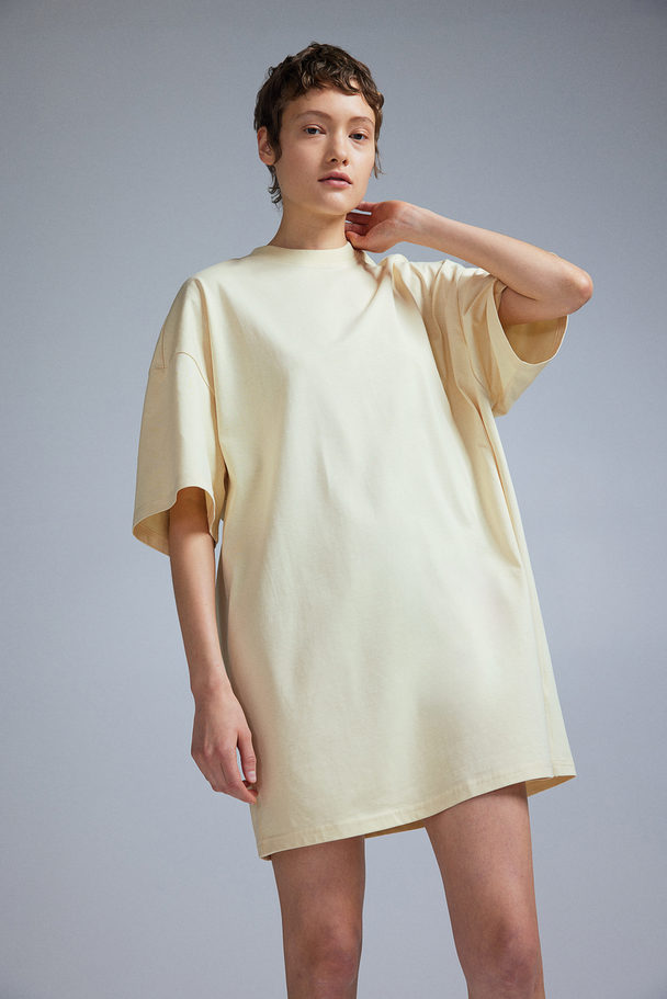 H&M Oversized T-shirtjurk Lichtgeel