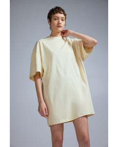 Oversized T-Shirt-Kleid Hellgelb