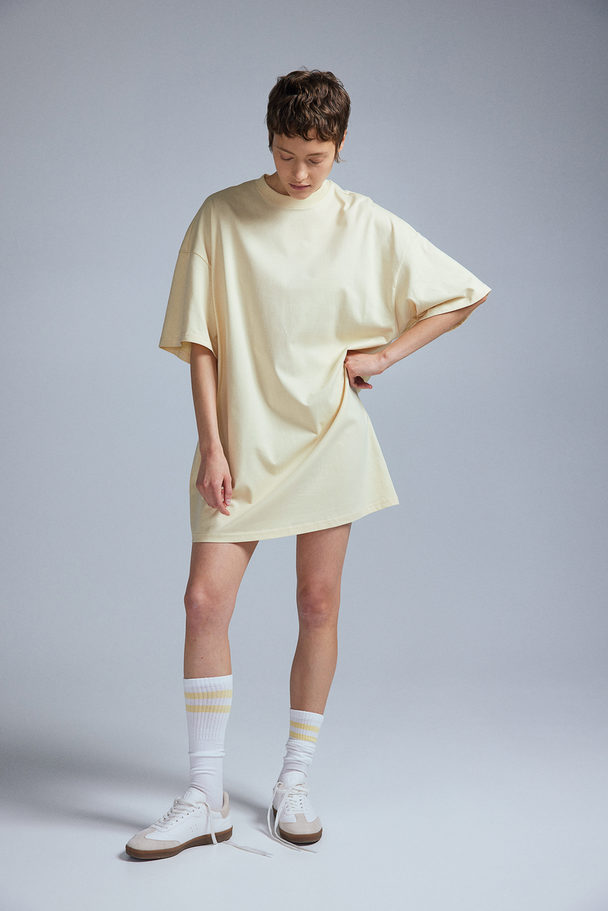 H&M Oversized T-shirtjurk Lichtgeel