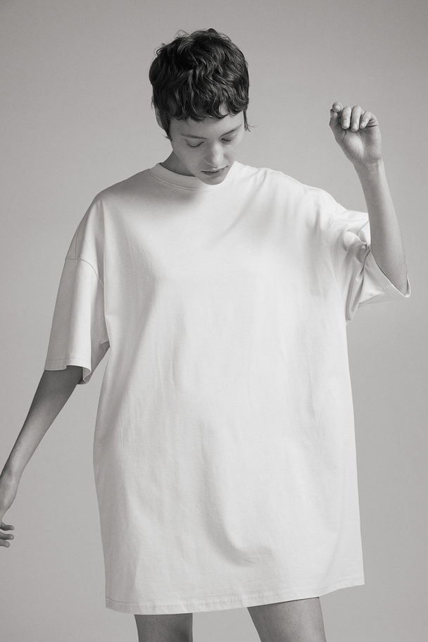 H&M Oversized T-shirtjurk Lichtgeel