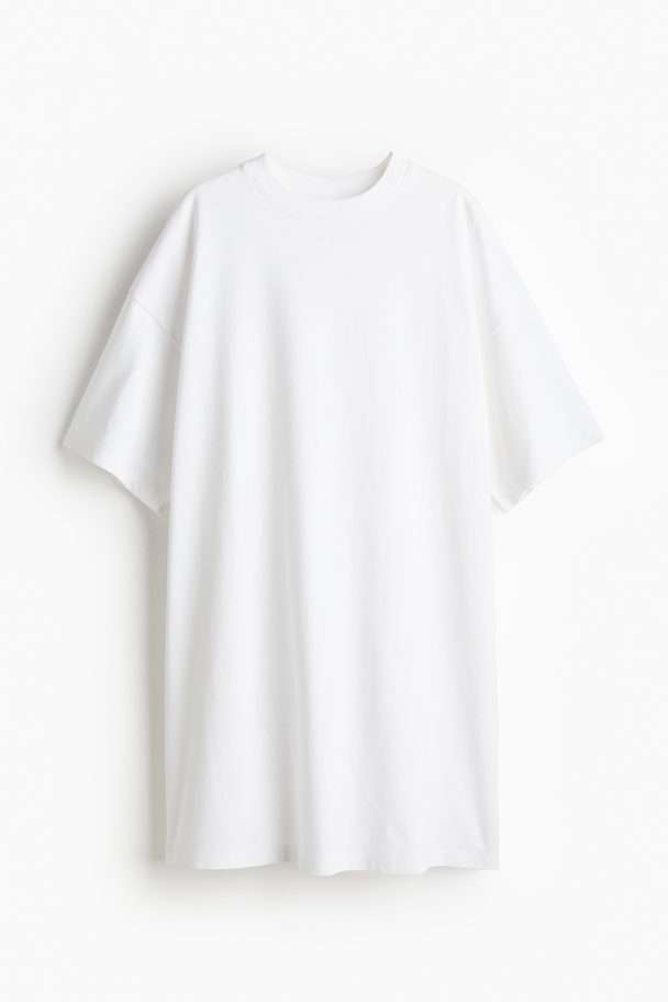 H&M Oversized T-Shirt-Kleid Weiß