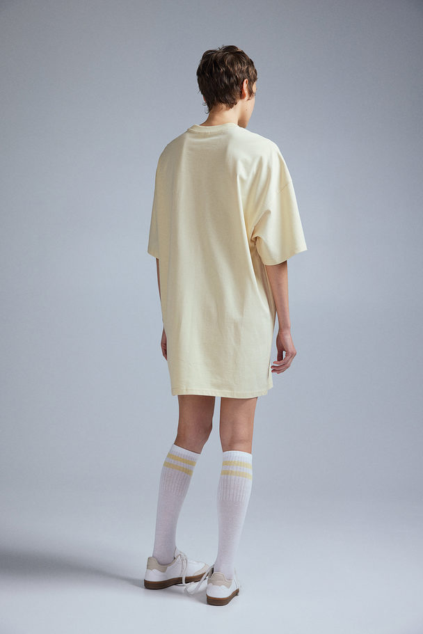 H&M Oversized T-shirtjurk Lichtgeel