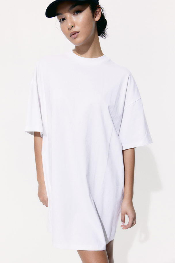 H&M Oversized T-Shirt-Kleid Weiß