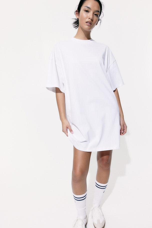 H&M Oversized T-shirtklänning Vit