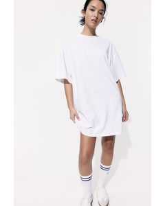 Oversized T-Shirt-Kleid Weiß