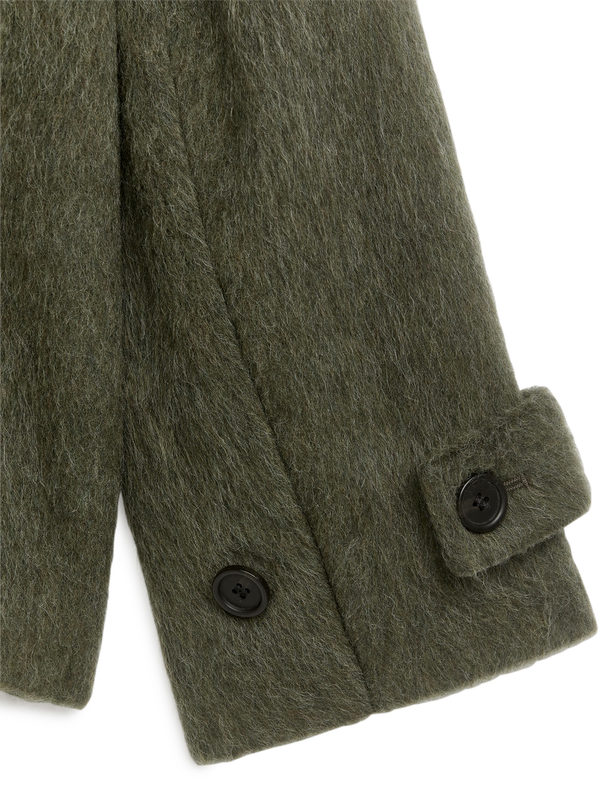 ARKET Fuzzy Wool-blend Jacket Dark Green