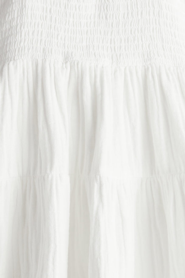 H&M Tiered Muslin Dress White