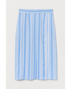 Lyocell-blend Skirt Light Blue/white Striped