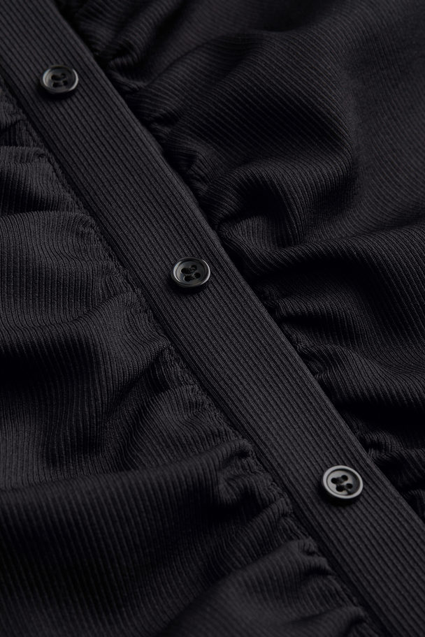 H&M Button-front Dress Black