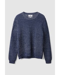 Regular-fit Knitted Jumper Blue