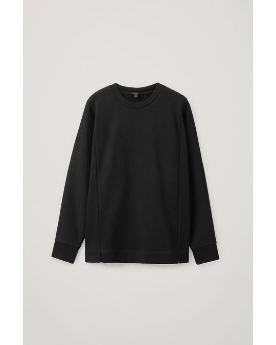 COS Cotton Relaxed Sweatshirt Black