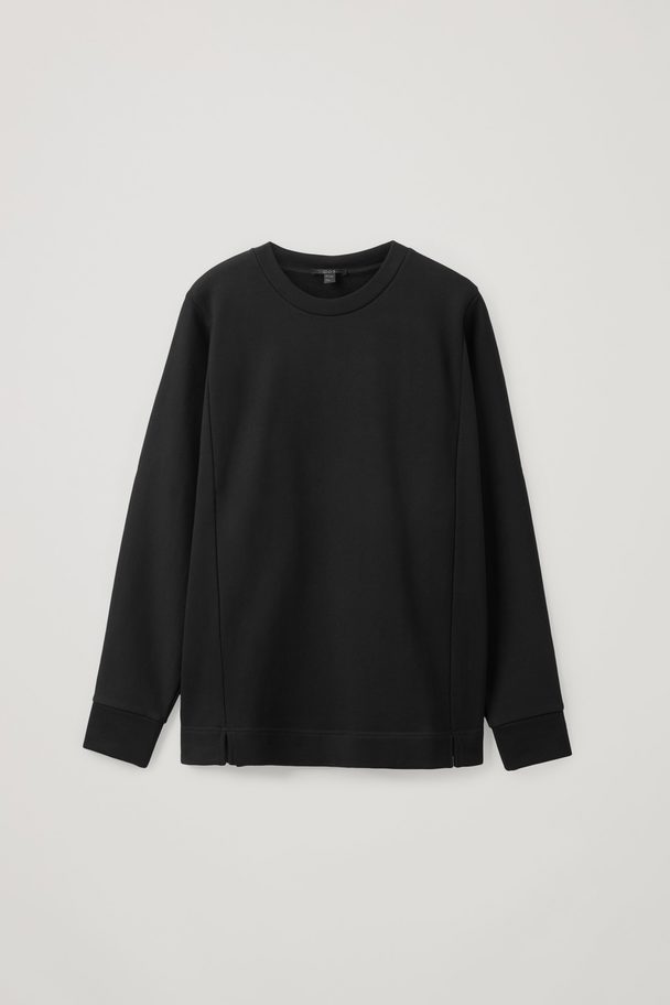COS Cotton Relaxed Sweatshirt Black