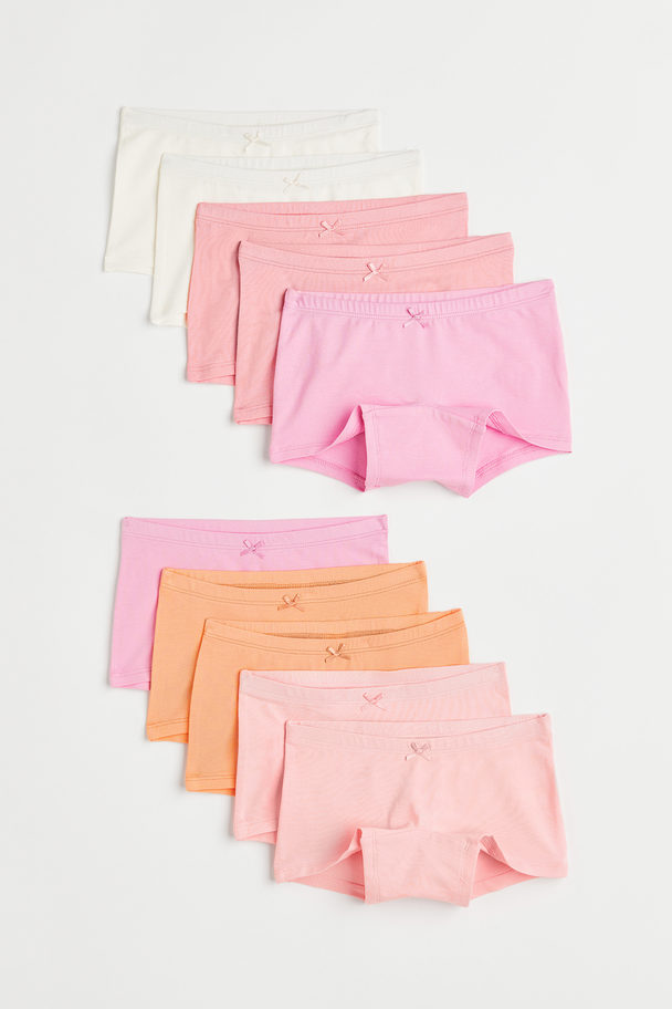 H&M 10-pack Cotton Boxer Briefs Light Pink/light Orange