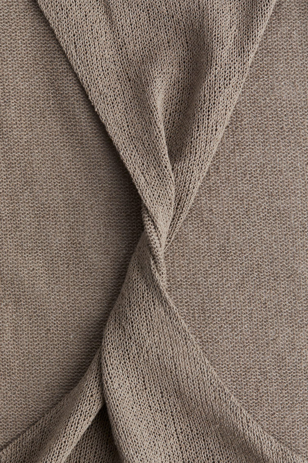 H&M Twist-detail Knitted Vest Top Greige