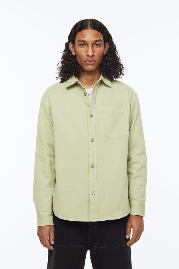 H&M Denim Overshirt Light Green
