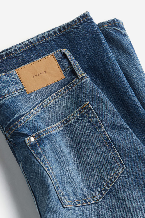 H&M Baggy Wide Low Ankle Jeans Denimblauw