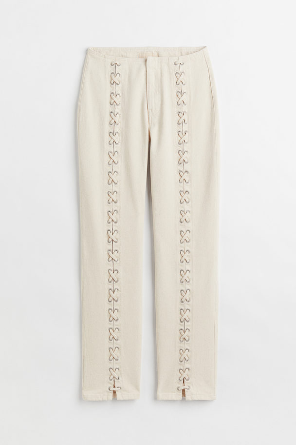 H&M Lacing-detail Trousers White