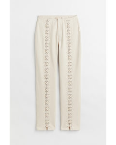 Lacing-detail Trousers White