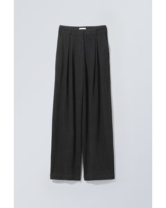 Lilah Linen Mix Trousers Black