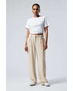 Lilah Linen Mix Trousers Light Beige