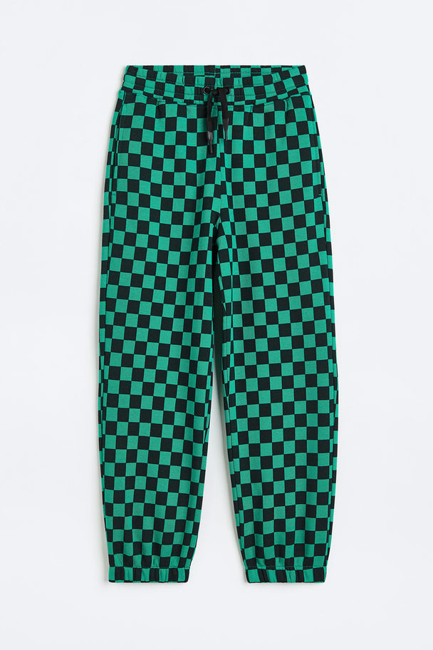 H&M Printed Joggers Green/chequered