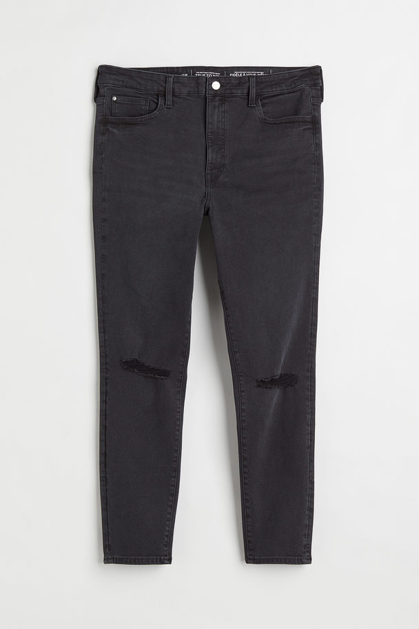 H&M H&m+ True To You Skinny High Jeans Donkergrijs
