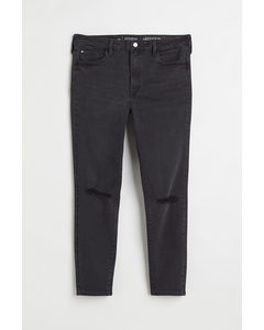 H&m+ True To You Skinny High Jeans Donkergrijs