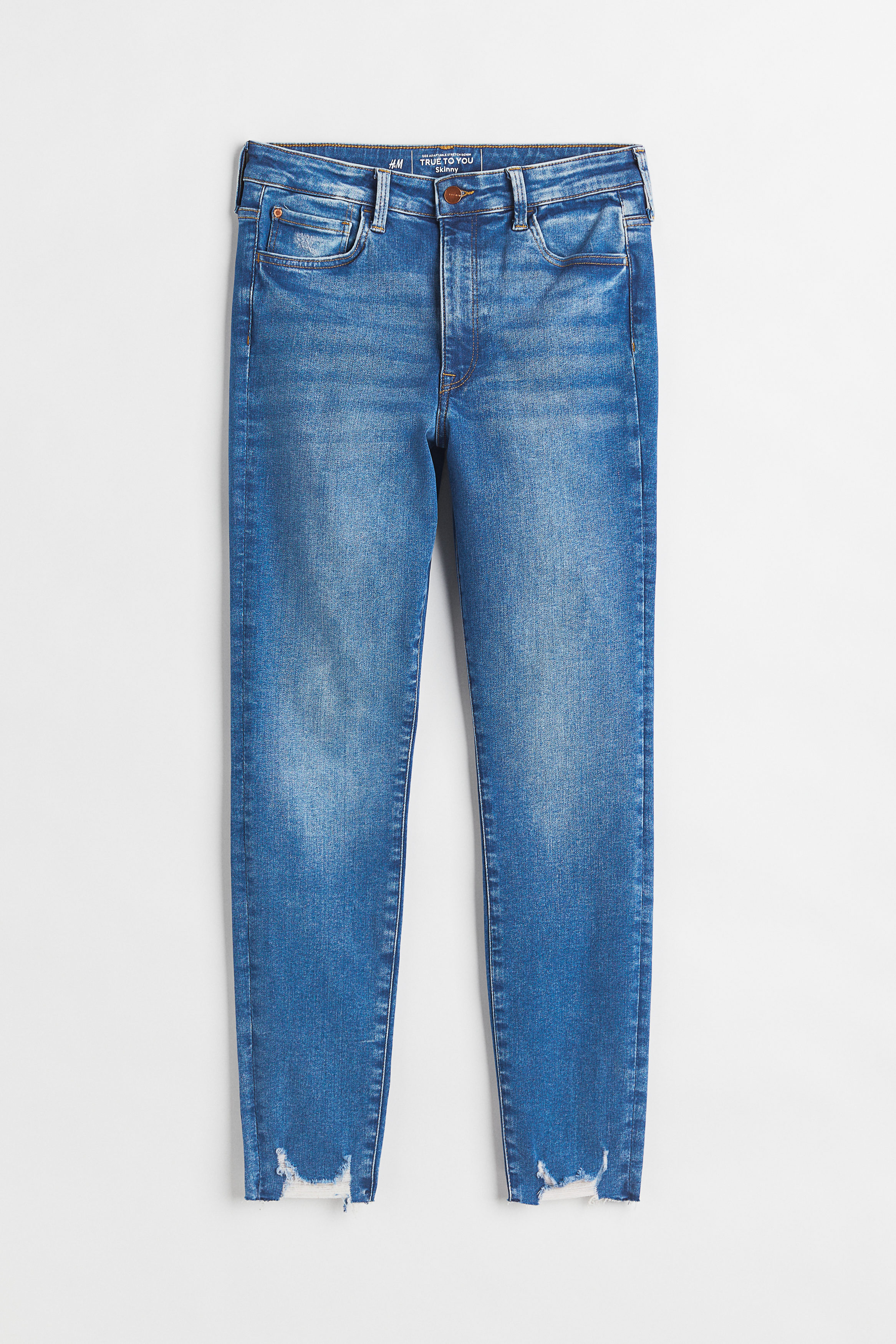 Billede af H&m+ True To You Skinny High Jeans Denimblå, jeans. Farve: Denim blue 012 I størrelse 4XL
