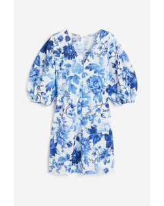 Broderie Anglaise Dress White/blue Floral