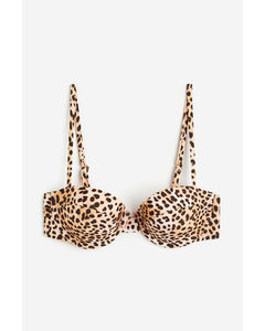 Balconette Bikini Top Light Beige/leopard Print