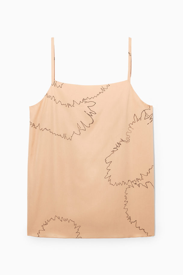 COS Printed Twill Cami Top Beige