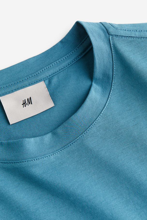 H&M T-shirt Van Pimakatoen - Regular Fit Turkoois