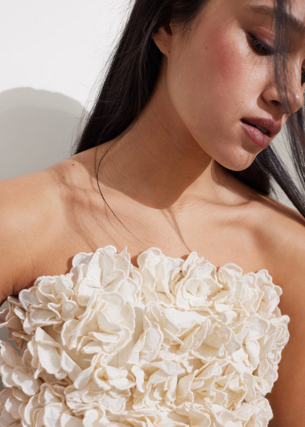 & Other Stories Bustier-top Med Blomsterapplikationer Flødefarvet