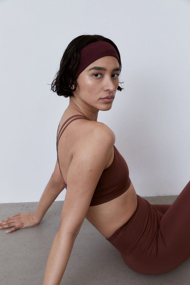 H&M Softmove™ Light Support Sports Bra Rust Brown