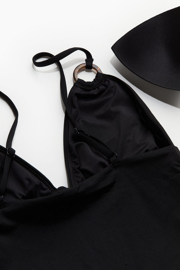 H&M Badeanzug mit wattierten Cups Schwarz