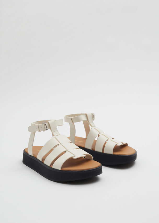 & Other Stories Fisherman Leather Sandals Vanilla