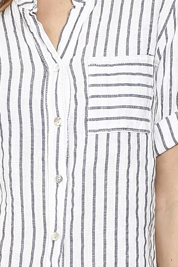 Le Jardin du Lin Shirts Stripes Long Sleeves Pockets