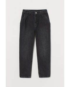 Mom High Pleated Jeans Zwart/washed Out