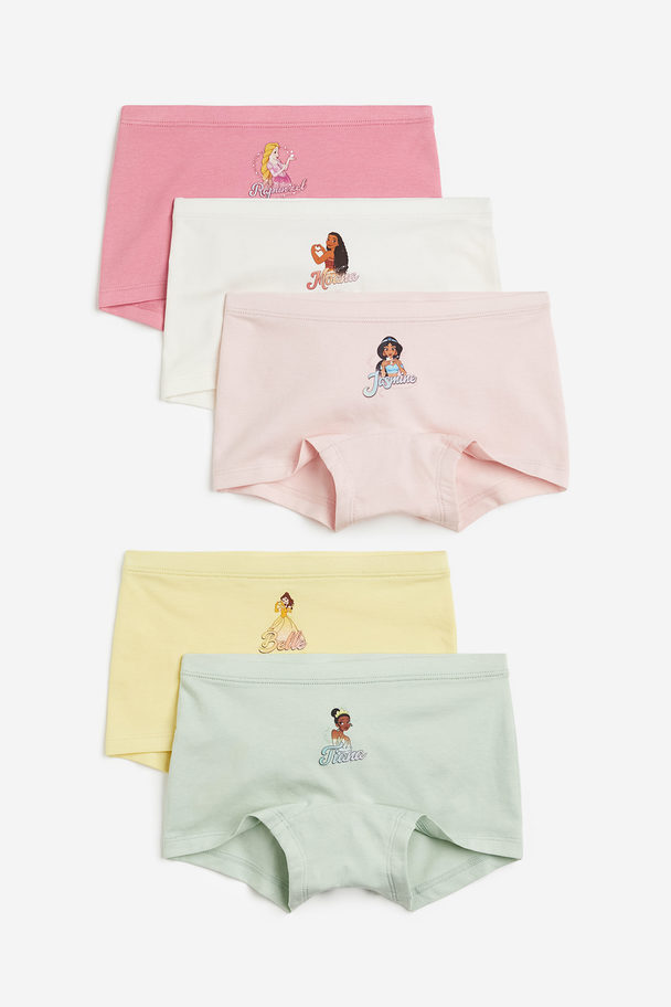 H&M 5-pack Cotton Boxer Briefs Light Green/disney Princesses