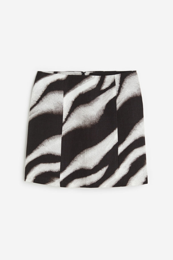 H&M Mini Skirt Black/zebra Print