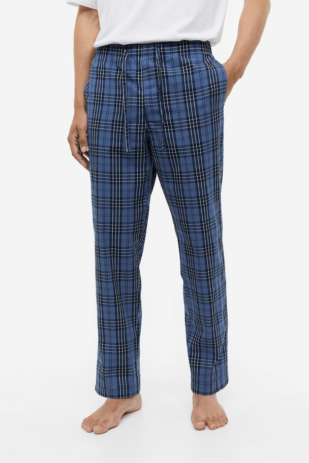 H&M Pyjamabroek - Regular Fit Blauw/geruit