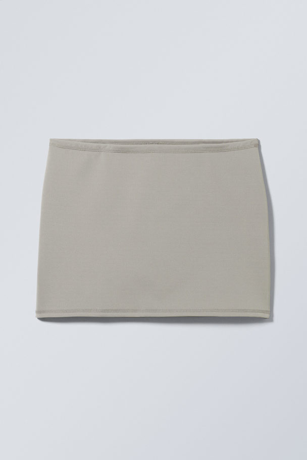 Weekday Minimal Mini Skirt Dusty Grey