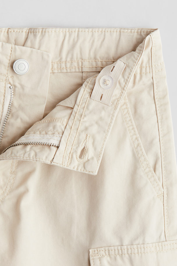 H&M Cotton Cargo Shorts Light Beige