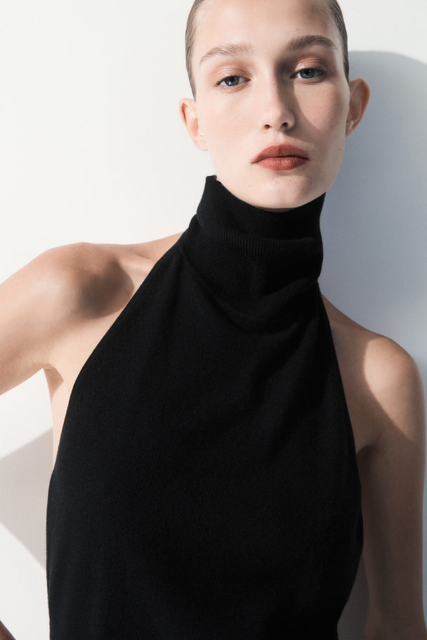 COS The Backless Cashmere Top Black