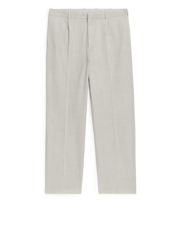 ARKET High Waist Cotton Trousers Light Mole