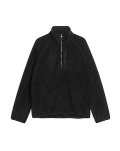 Active Double-fleece Half-zip Jacket Black