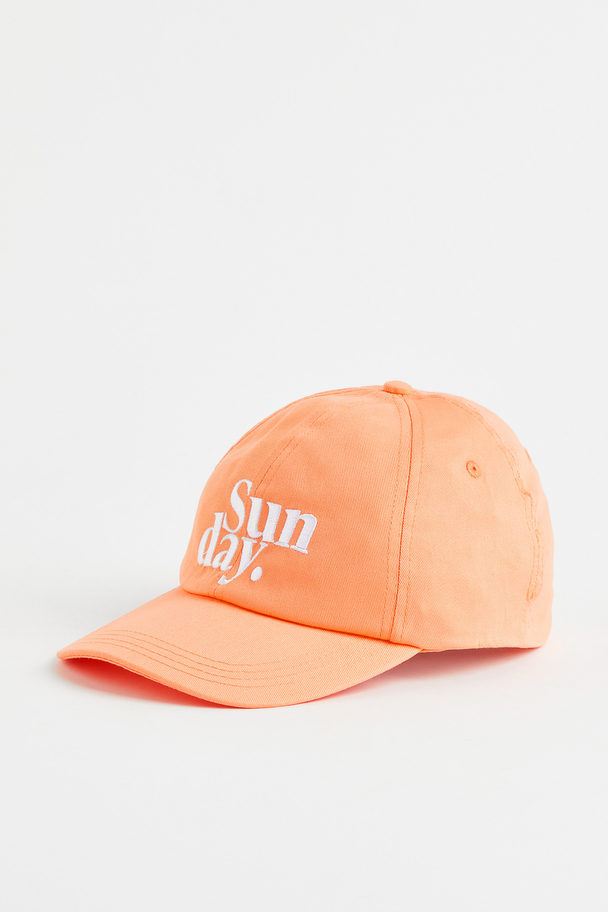 H&M Cotton Twill Cap Orange/sunday